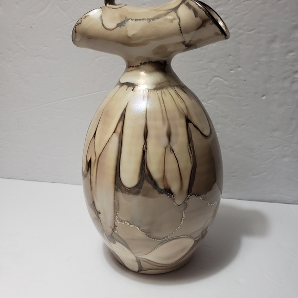 Vintage BRUCE FAIRMAN Pottery Studio Art Iridescent Large Vase - Picture 4 of 7